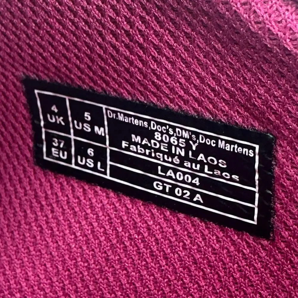 Dr. Martens Women's 8065 Fuchsia Glitter Patent Mary Jane Shoes 8065Y Size 6